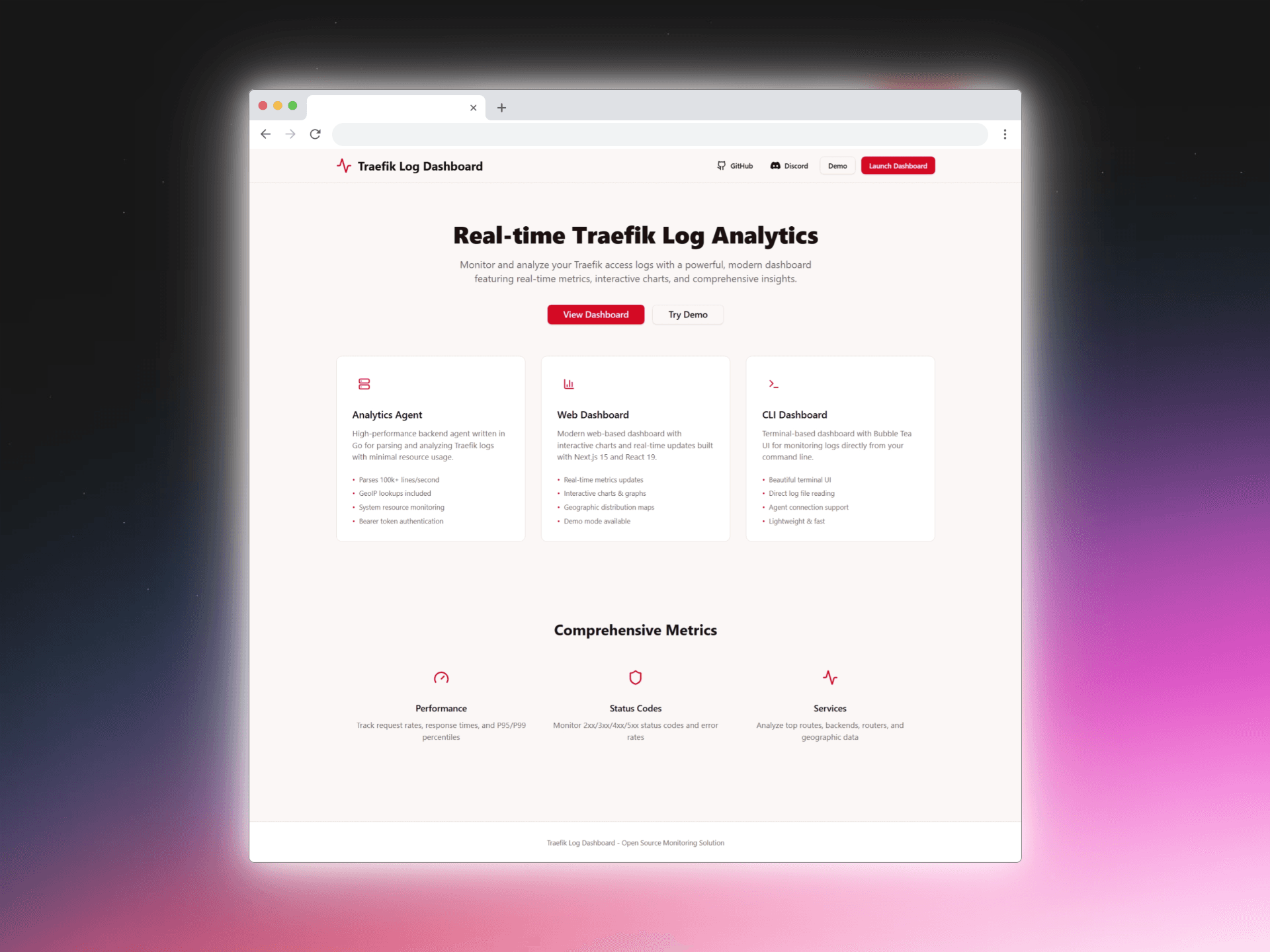 Traefik Log Dashboard analytics overview
